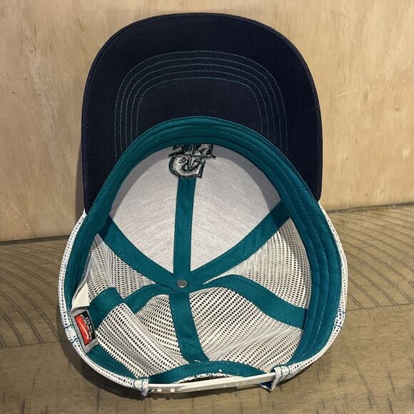Vintage Nike Team Seattle Mariners Snapback Baseball Hat Cap Blue Teal trucker - Picture 5 of 7